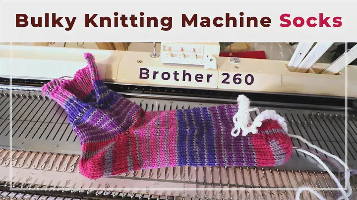 Machine knit socks on a bulky knitting machine — Brother 260 with a Ribber (circular knitting)