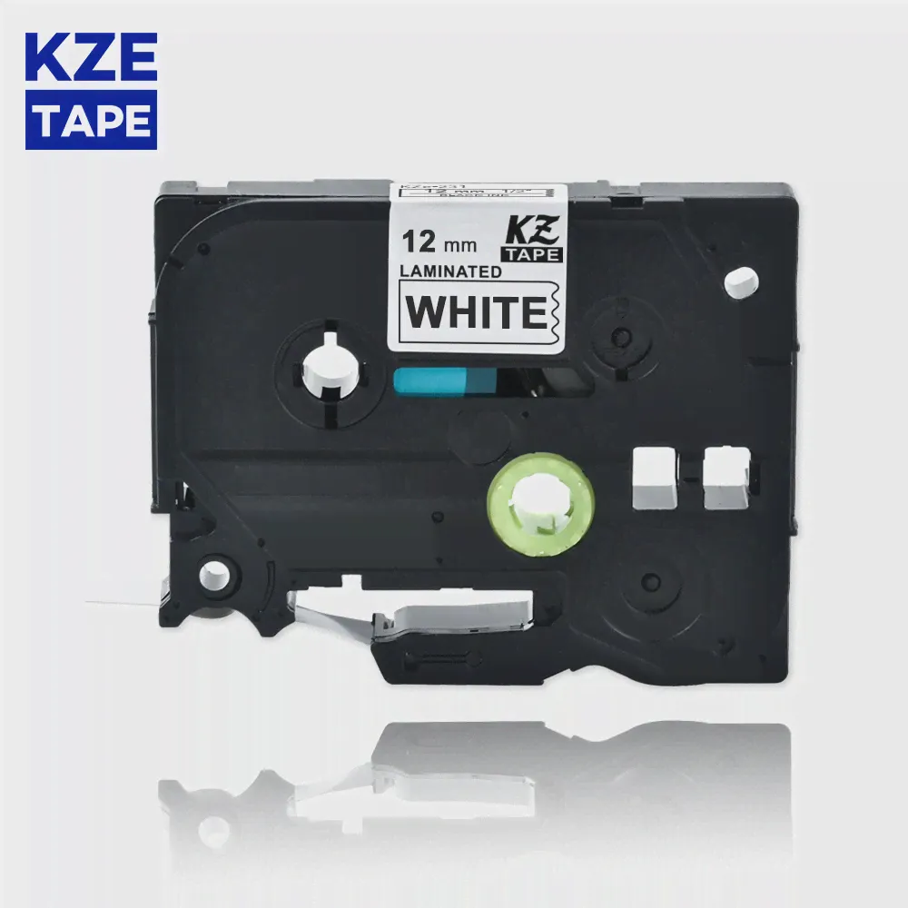🛍 KZE 12 мм 231 черно-белая ламинированная кассета стандарта совместима с принтерами Brother p-touch, лента для этикеток стандарта tze-4